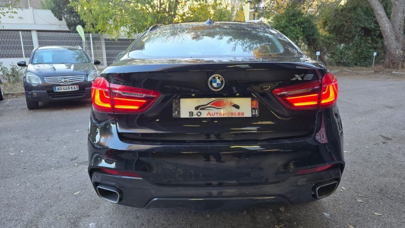BMW Série X6 30D F16 258ch BVA8 pack M, noir, *Full options*, *Cuir rouge*, *Toit ouvrant*, *Harman 