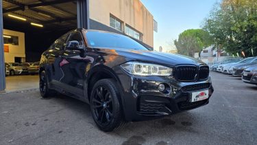 BMW Série X6 30D F16 258ch BVA8 pack M, noir, *Full options*, *Cuir rouge*, *Toit ouvrant*, *Harman 