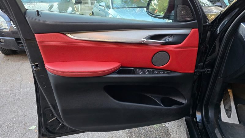 BMW Série X6 30D F16 258ch BVA8 pack M, noir, *Full options*, *Cuir rouge*, *Toit ouvrant*, *Harman 