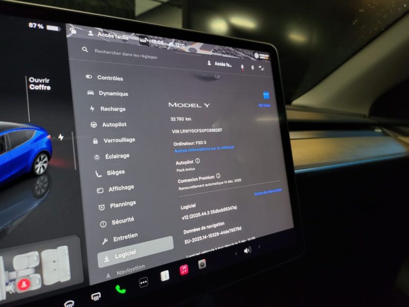 TESLA MODEL Y LONG RANGE AWD PROPULSION 300CV / 1ERE MAIN / USB & USB C / VOLANT CHAUFFANT 2023
