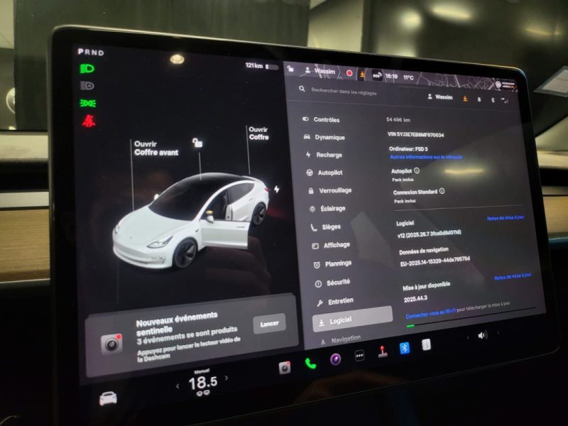 TESLA MODEL 3 LONG RANGE DUAL MOTOR FSD3 BATTERIE NEUVE + 4 PNEU NEUF / POMPE CHALEUR