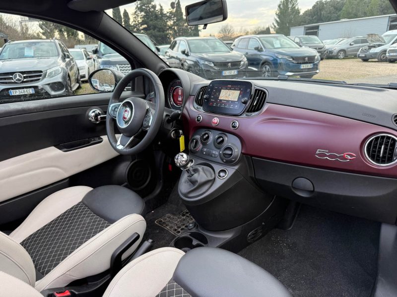 FIAT 500C CABRIOLET  1.2 8V 69CH ECO PACK LOUNGE 39MKM