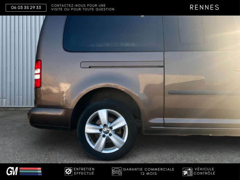 VOLKSWAGEN CADDY IV 1.6 TDI 7 PLACES / TVA RÉCUPÉRABLE / 1ÈRE MAIN FRANÇAISE / HISTORIQUE D’ENTRETIE