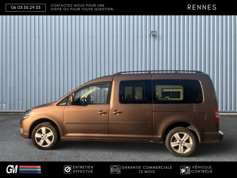 VOLKSWAGEN CADDY IV 1.6 TDI 7 PLACES / TVA RÉCUPÉRABLE / 1ÈRE MAIN FRANÇAISE / HISTORIQUE D’ENTRETIE