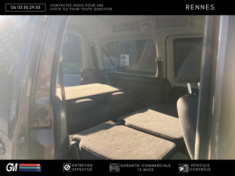 VOLKSWAGEN CADDY IV 1.6 TDI 7 PLACES / TVA RÉCUPÉRABLE / 1ÈRE MAIN FRANÇAISE / HISTORIQUE D’ENTRETIE