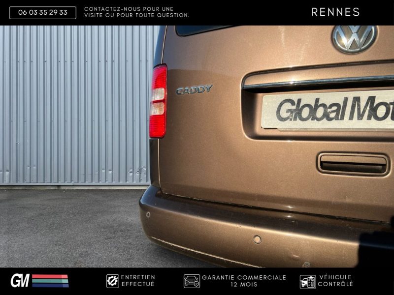 VOLKSWAGEN CADDY IV 1.6 TDI 7 PLACES / TVA RÉCUPÉRABLE / 1ÈRE MAIN FRANÇAISE / HISTORIQUE D’ENTRETIE