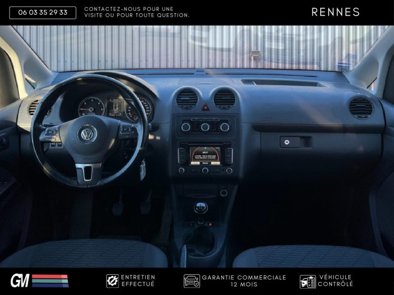 VOLKSWAGEN CADDY IV 1.6 TDI 7 PLACES / TVA RÉCUPÉRABLE / 1ÈRE MAIN FRANÇAISE / HISTORIQUE D’ENTRETIE