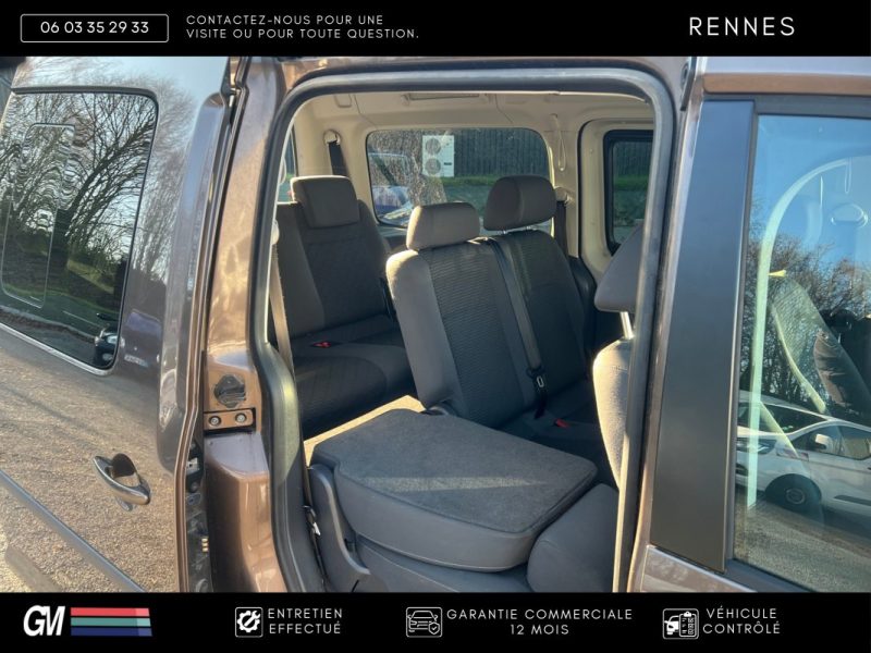 VOLKSWAGEN CADDY IV 1.6 TDI 7 PLACES / TVA RÉCUPÉRABLE / 1ÈRE MAIN FRANÇAISE / HISTORIQUE D’ENTRETIE