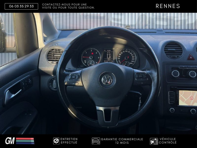VOLKSWAGEN CADDY IV 1.6 TDI 7 PLACES / TVA RÉCUPÉRABLE / 1ÈRE MAIN FRANÇAISE / HISTORIQUE D’ENTRETIE