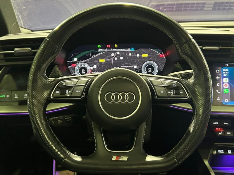 AUDI A3 SB 40 TFSI-E 204 S TRONIC / S LINE / CARPLAY / TOIT OUVRANT / PACK LED / SIEGE CHAUFFANT 