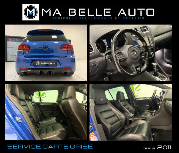 Volkswagen Golf VI R 270 4Motion DSG6 5 portes / carnet complet / 4x4 / Bleu Rising / TOE DYNAUDIO