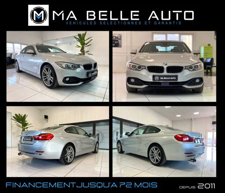 BMW Série 4 coupé F32 : 430i Xdrive 252 Sport Line / carnet BMW complet / 4 roues motrices / GPS PRO