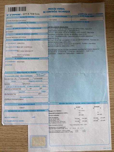 MAZDA 5 2.0 MZR-CD 110 Cv HARMONIE * 1ERE MAIN * 7 PLACES