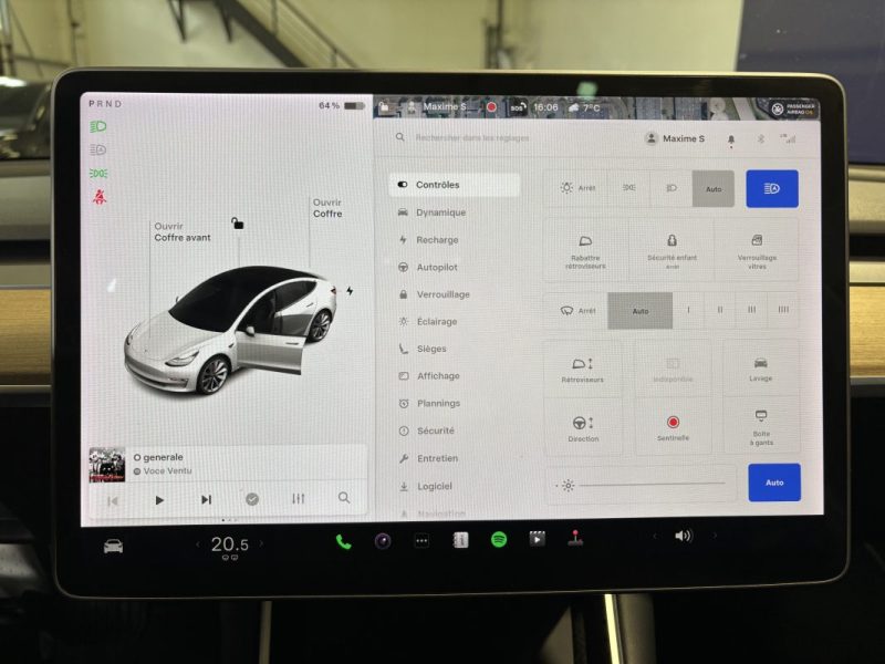 TESLA MODEL 3 STANDARD RWD PLUS MY21 09/2020 AUTOPILOT / INDUCTION / SIÈGES CHAUFFANT AV-AR 