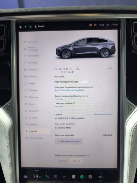 TESLA MODEL X 100D GRANDE AUTONOMIE  2017 6 PLACES CUIR BLANC 115000 KMS 
