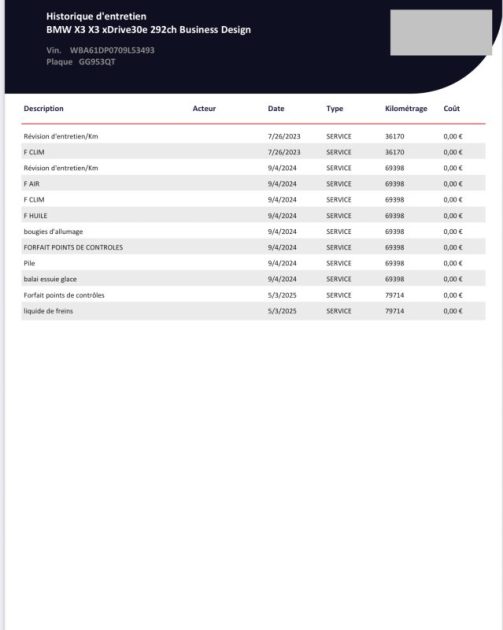 B.M.W. X3 XDRIVE 30E 292CH BVA8 DESIGN TOIT OUVRANT  2022
