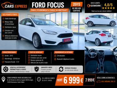 FORD FOCUS 1ER MAIN PARFAIT ETAT GARANTIE 6MOIS