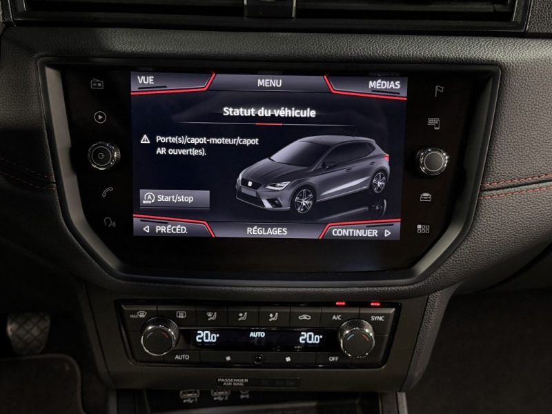 SEAT IBIZA 5 V FR 1.0 TSI 115 1ERE MAIN TOIT OUVRANT VIRTUAL COCKPIT APPLE & ANDROID - Garantie 1 an