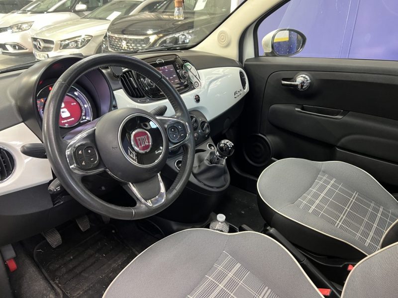 Fiat 500 1.2i 69ch Lounge | 73 500 km | 2019 | Distribution neuve | Toit panoramique