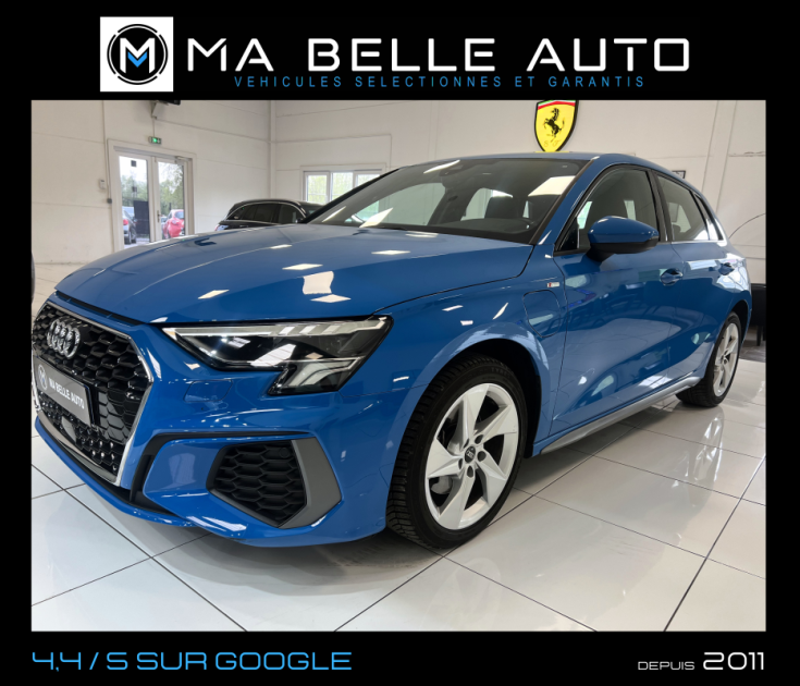 Audi A3 Sportback 40 TFSIe 204 S LINE PHEV S TRONIC6 / 1ère main carnet / 398 euros mensuel 
