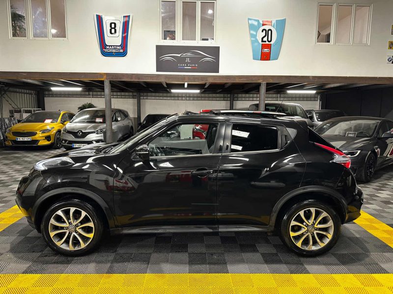 MAGNIFIQUE NISSAN JUKE TEKNA 115 CH (TOIT OUVRANT, SIÈGES CHAUFFANTS, CAMÉRA 360, SUIVI D’ENTRETIEN)