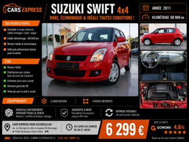 SUZUKI SWIFT 1.3 GL 4WD 1ER MAIN GARANTIE 6MOIS