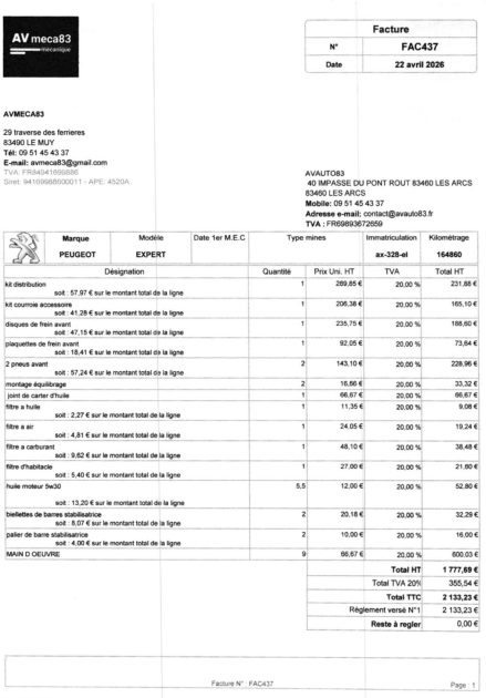 PEUGEOT EXPERT 227 L1H1 1.6 HDI 90cv - Distribution Neuve - Garantie 12mois ou 15.000km - Révisé