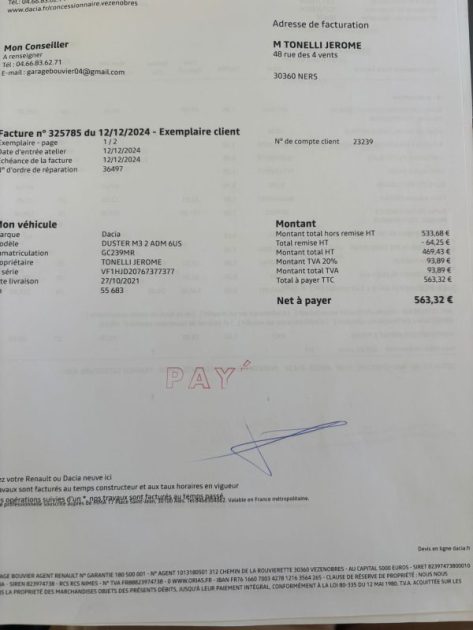 DACIA DUSTER  DCI 116 PRESTIGE FULL ENTRETIEN 