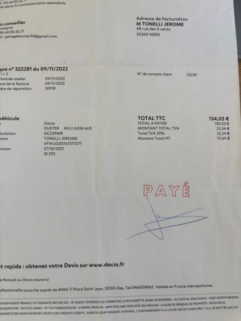 DACIA DUSTER  DCI 116 PRESTIGE FULL ENTRETIEN 