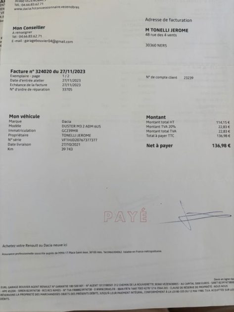 DACIA DUSTER  DCI 116 PRESTIGE FULL ENTRETIEN 