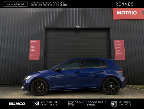 VOLKSWAGEN GOLF 7 R 2.0 TSI 310CH 4MOTION / TOIT OUVRANT PANO / Apple CarPlay / App-Connect / Bleu  