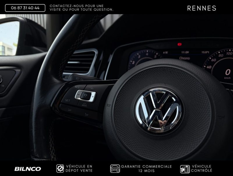 VOLKSWAGEN GOLF 7 R 2.0 TSI 310CH 4MOTION / TOIT OUVRANT PANO / Apple CarPlay / App-Connect / Bleu  