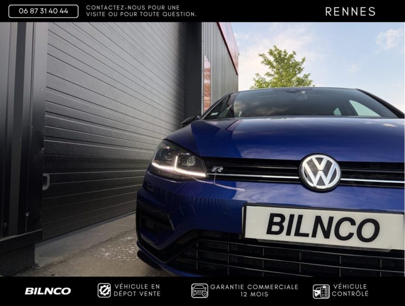 VOLKSWAGEN GOLF 7 R 2.0 TSI 310CH 4MOTION / TOIT OUVRANT PANO / Apple CarPlay / App-Connect / Bleu  