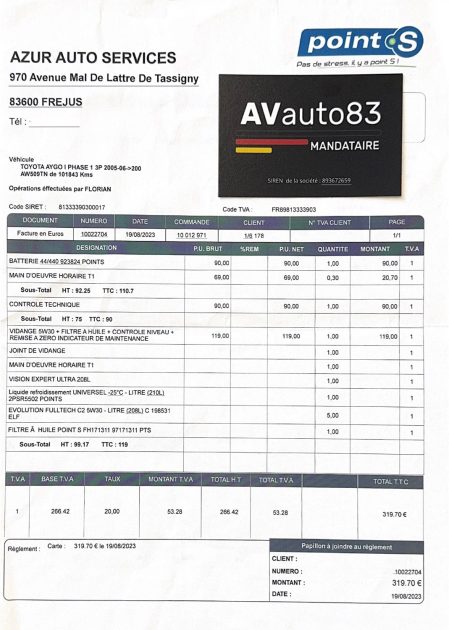 TOYOTA AYGO 1.0I VVT-I 68cv - 120500km - Embrayage Changé Récemment et Révisée - Garantie 12 mois