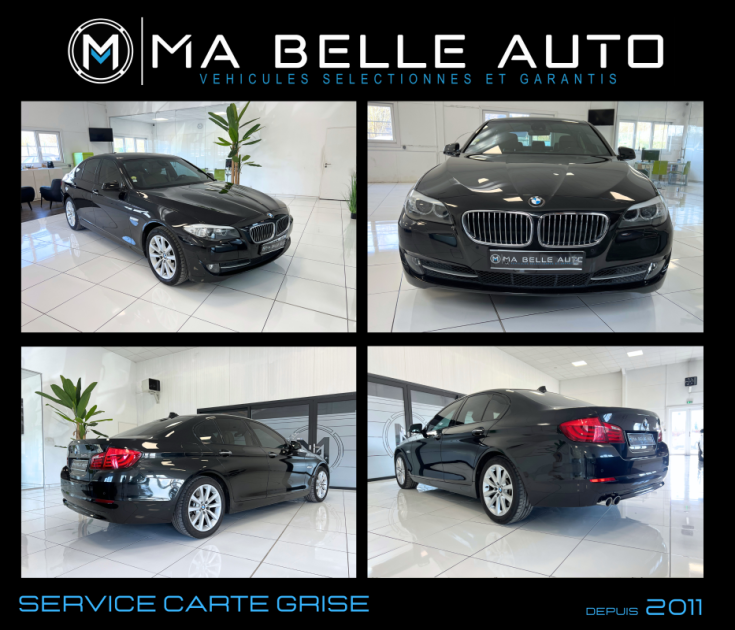 BMW Série 5 F10 525 dA 204 3.0L 6 CYLINDRES PACK LUXE BVA8 / XENON GPS CAMERA CUIR / 215 euros mois