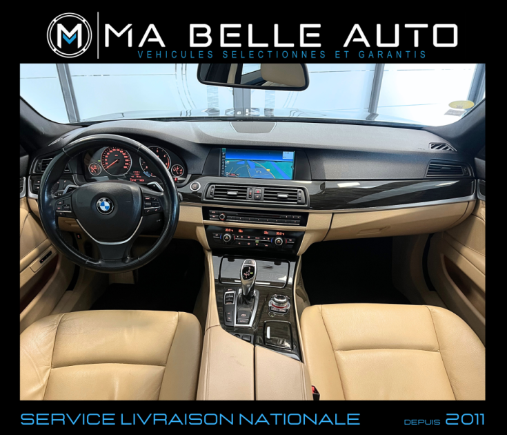 BMW Série 5 F10 525 dA 204 3.0L 6 CYLINDRES PACK LUXE BVA8 / XENON GPS CAMERA CUIR / 215 euros mois