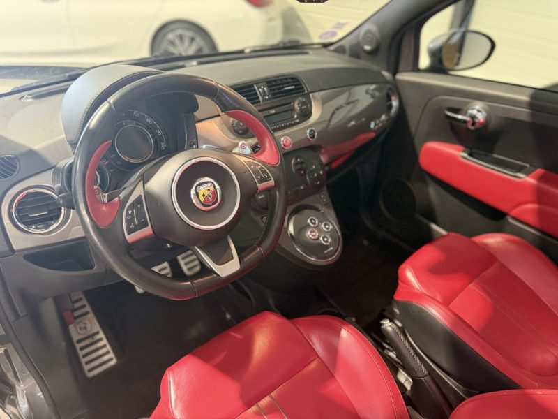 Fiat 500C Abarth - Cabriolet - 595 Turismo - 160 cv - Boite Automatique - Interieur Cuir Rouge - 110