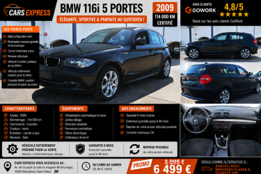 BMW 116I COMFORT 5PORTES 1ER MAIN GARANTIE 6MOIS