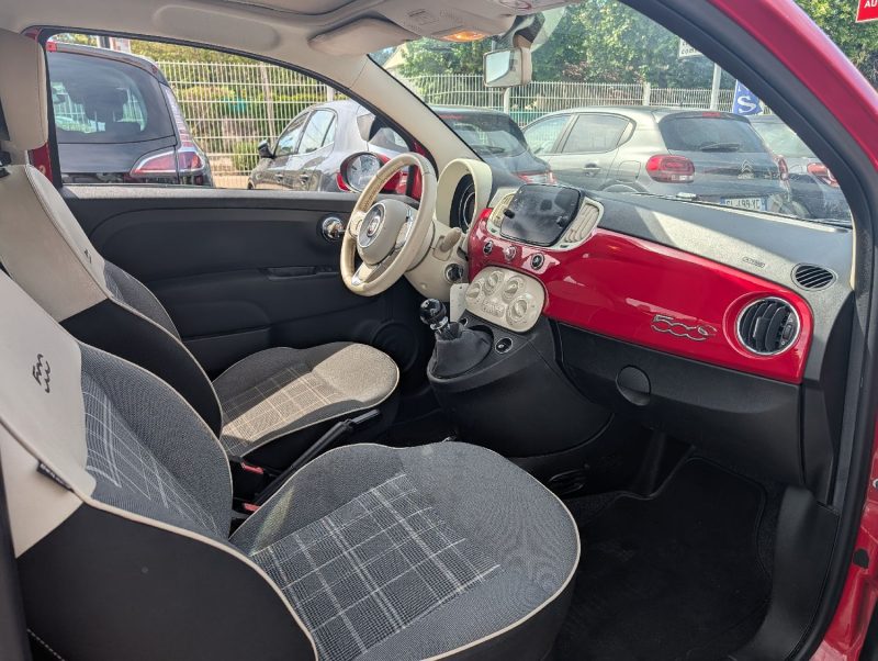 FIAT 500 CABRIOLET 0.9 8V 85 TWIN AIR LOUNGE APPLE CAR PLAY/GPS  GARANTIE 12 MOIS
