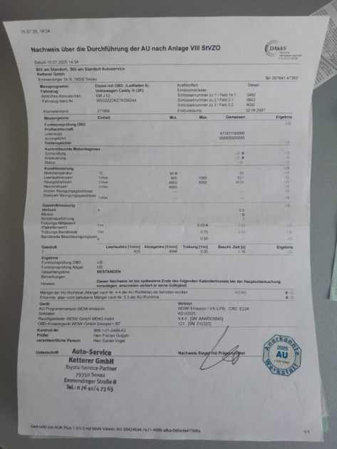 VOLKSWAGEN CADDY II 1.9 TDi 105ch BVA  DSG 5 PLACES