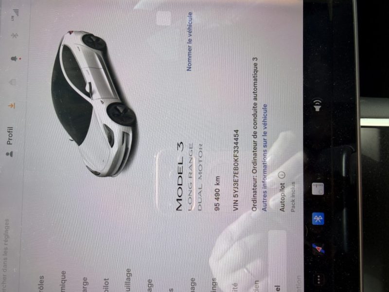 TESLA MODEL 3 GRANDE AUTONOMIE DUAL MOTOR AWD 2019