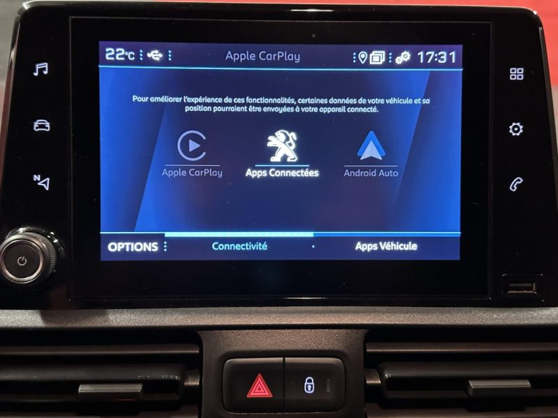 PEUGEOT PARTNER 3 STANDARD 650KG BLUEHDI 130CH S&S ASPHALT EAT8 3 PLACES - 1ère Main -