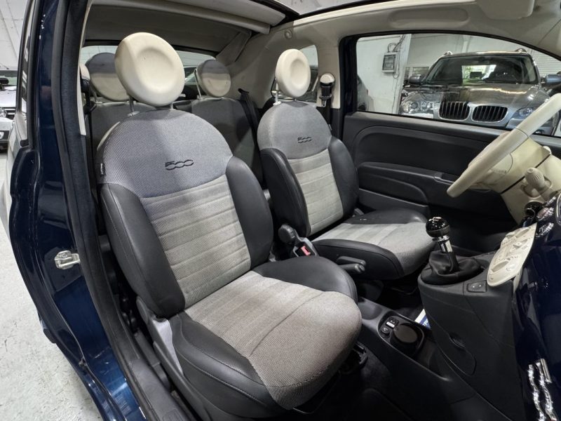 FIAT 500 1.2 I CABRIOLET PACK LOUNGE FULL OPTIONS CLIM/CUIR/TOIT  1er MAIN 