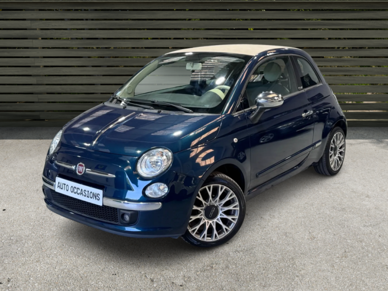 FIAT 500 1.2 I CABRIOLET PACK LOUNGE FULL OPTIONS CLIM/CUIR/TOIT  1er MAIN 