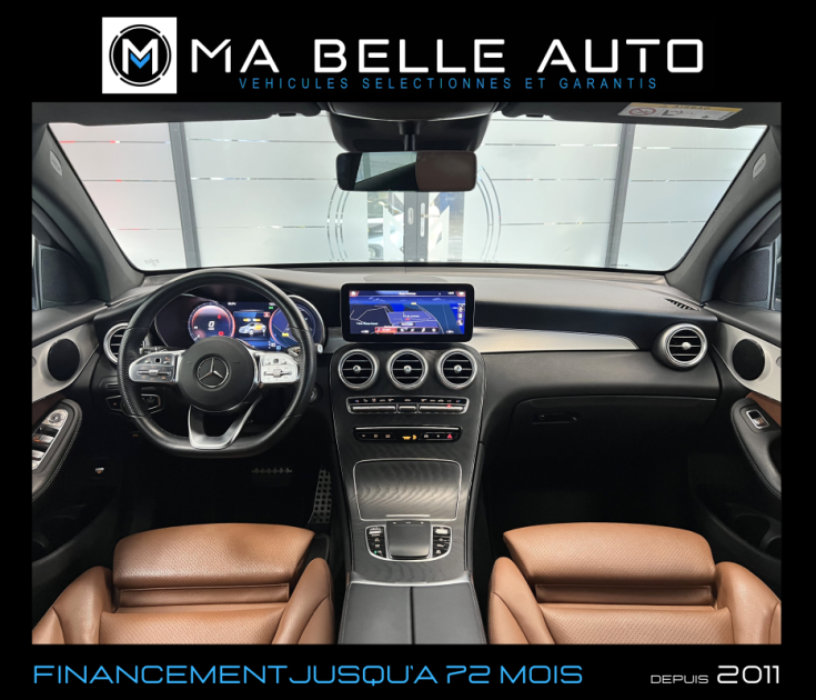 Mercedes GLC Coupé 200 d 163 AMG LINE 9G-TRONIC / carnet / camera cuir marron /  555 euros mensuel