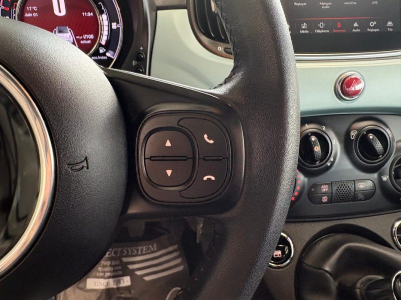 🚗 FIAT 500 CABRIOLET HYBRIDE 69CH, Seulement 20.000km ❄️ Clim 🛡️ Garantie ♻️ Reprise