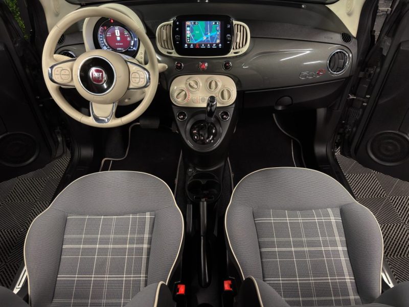 FIAT 500 C PHASE 2 LOUNGE CABRIOLET 1.2 69 Cv CAPOTE ELECTRIQUE BOITE AUTO ECRAN GPS - GARANTIE 1 AN