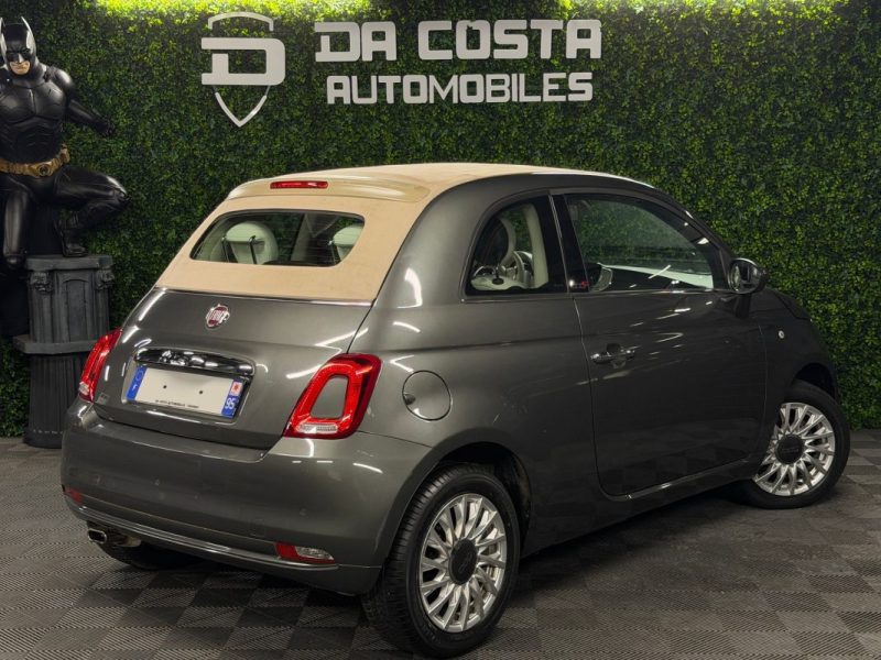 FIAT 500 C PHASE 2 LOUNGE CABRIOLET 1.2 69 Cv CAPOTE ELECTRIQUE BOITE AUTO ECRAN GPS - GARANTIE 1 AN
