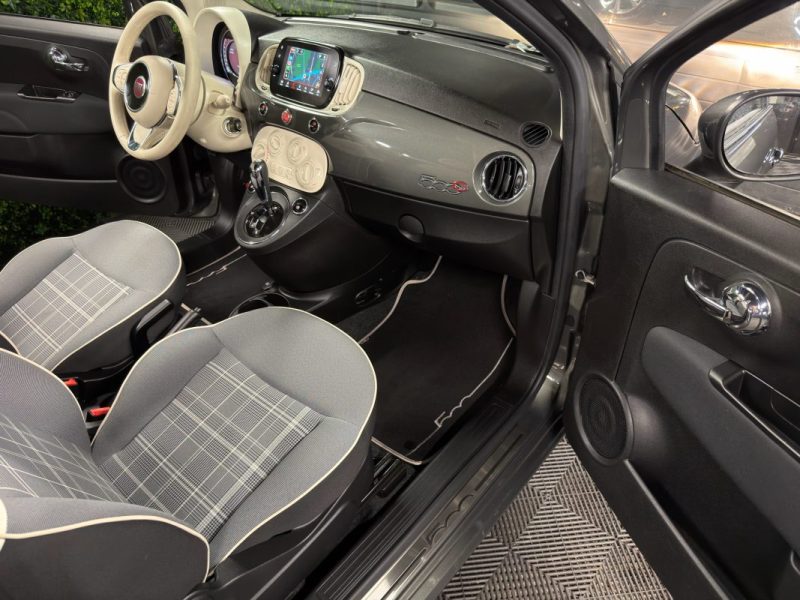 FIAT 500 C PHASE 2 LOUNGE CABRIOLET 1.2 69 Cv CAPOTE ELECTRIQUE BOITE AUTO ECRAN GPS - GARANTIE 1 AN