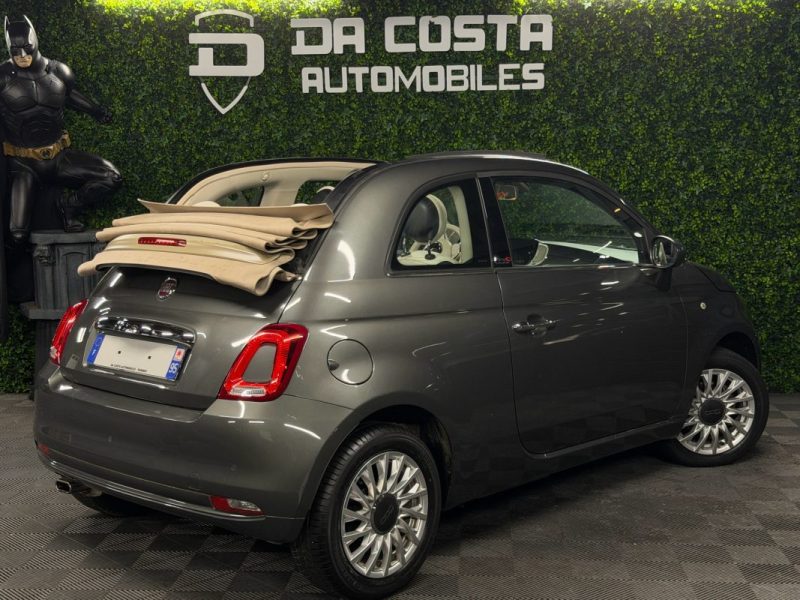 FIAT 500 C PHASE 2 LOUNGE CABRIOLET 1.2 69 Cv CAPOTE ELECTRIQUE BOITE AUTO ECRAN GPS - GARANTIE 1 AN